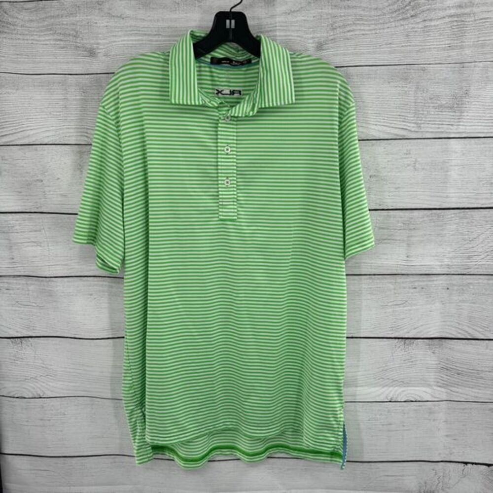 Polo Ralph Lauren RLX Shirt Size Large Striped Performance Golf Moisture Wicking